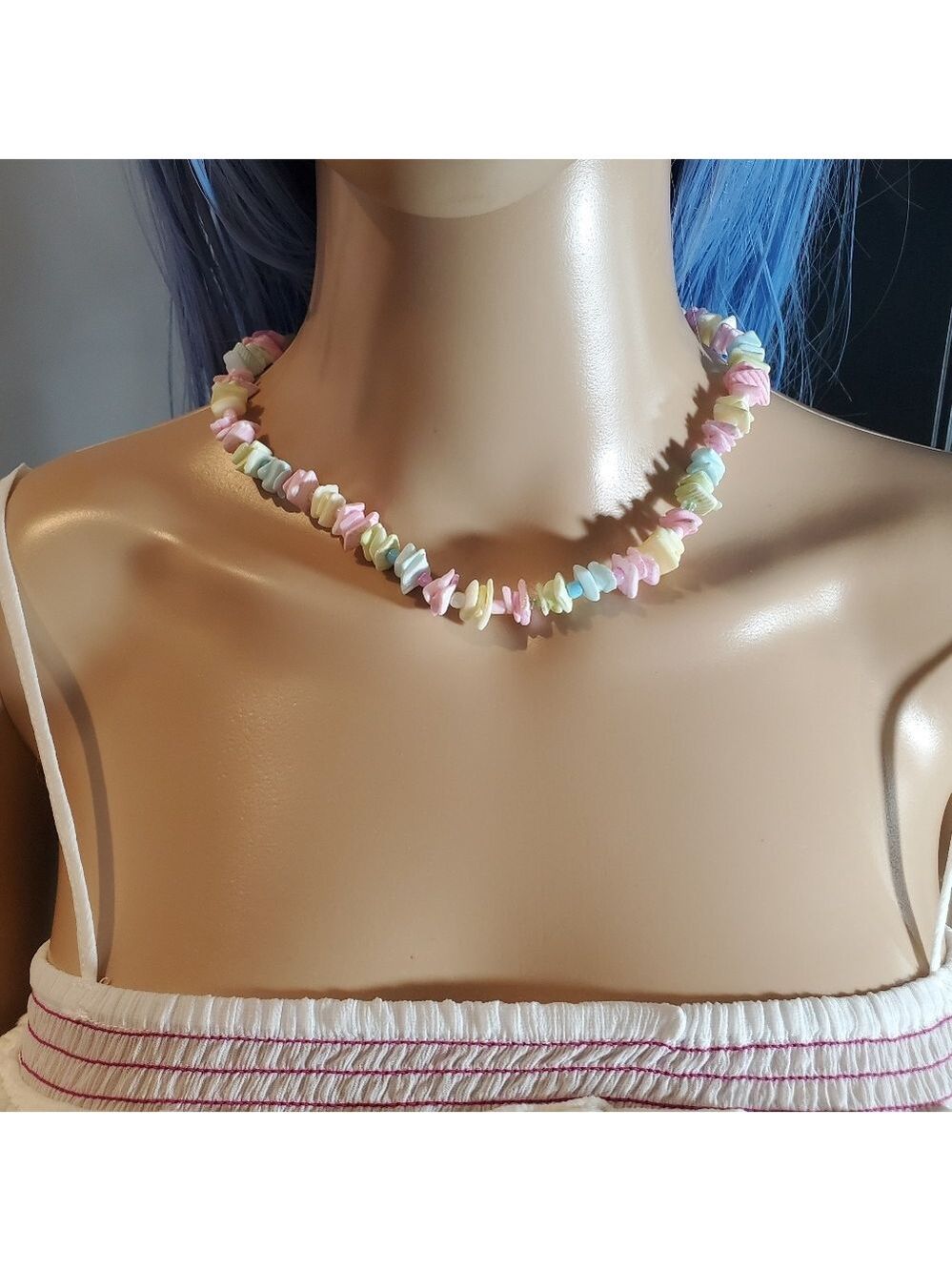 Pastel Colorful Puka Shell Necklace